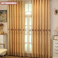 european style curtains for living dining room bedroom high end embroidery golden peony cutainsfinished product customization