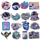 Большая волна канагава эмалированная булавка сердце чай Манта лучи бриллианты значок японский художник художественная брошь художественная живопись Hokusai