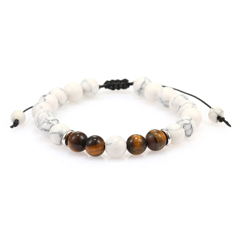 Регулируемый браслет из натурального камня для мужчин и женщин ручная работа