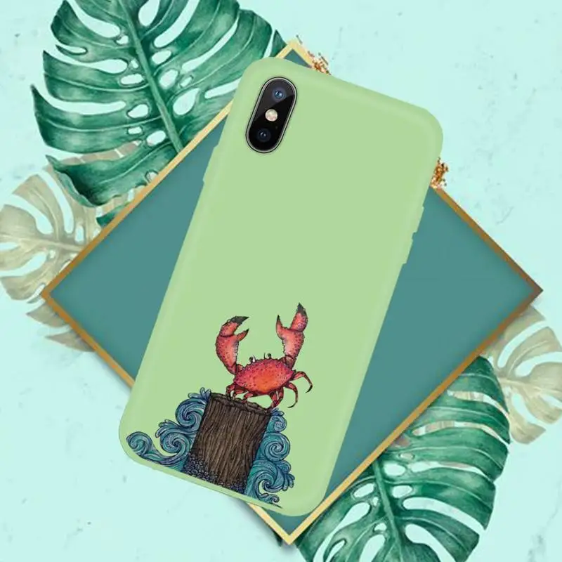 

Animal lobster crab Classic Phone Case Candy Color for iPhone 11 12 mini pro XS MAX 8 7 6 6S Plus X SE 2020 XR