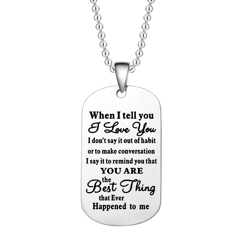 Ожерелье под заказ бирки для собак когда я вам скажу люблю тебя кулон ожерелье