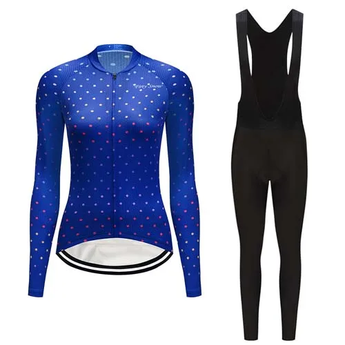 Jersey and Pants Зимняя одежда для велоспорта Женский комплект термо флис велосипед Джерси комбинезон женский теплый велосипед одежда спортивный костюм mtb платье комплект - Цвет: Jersey and Pants