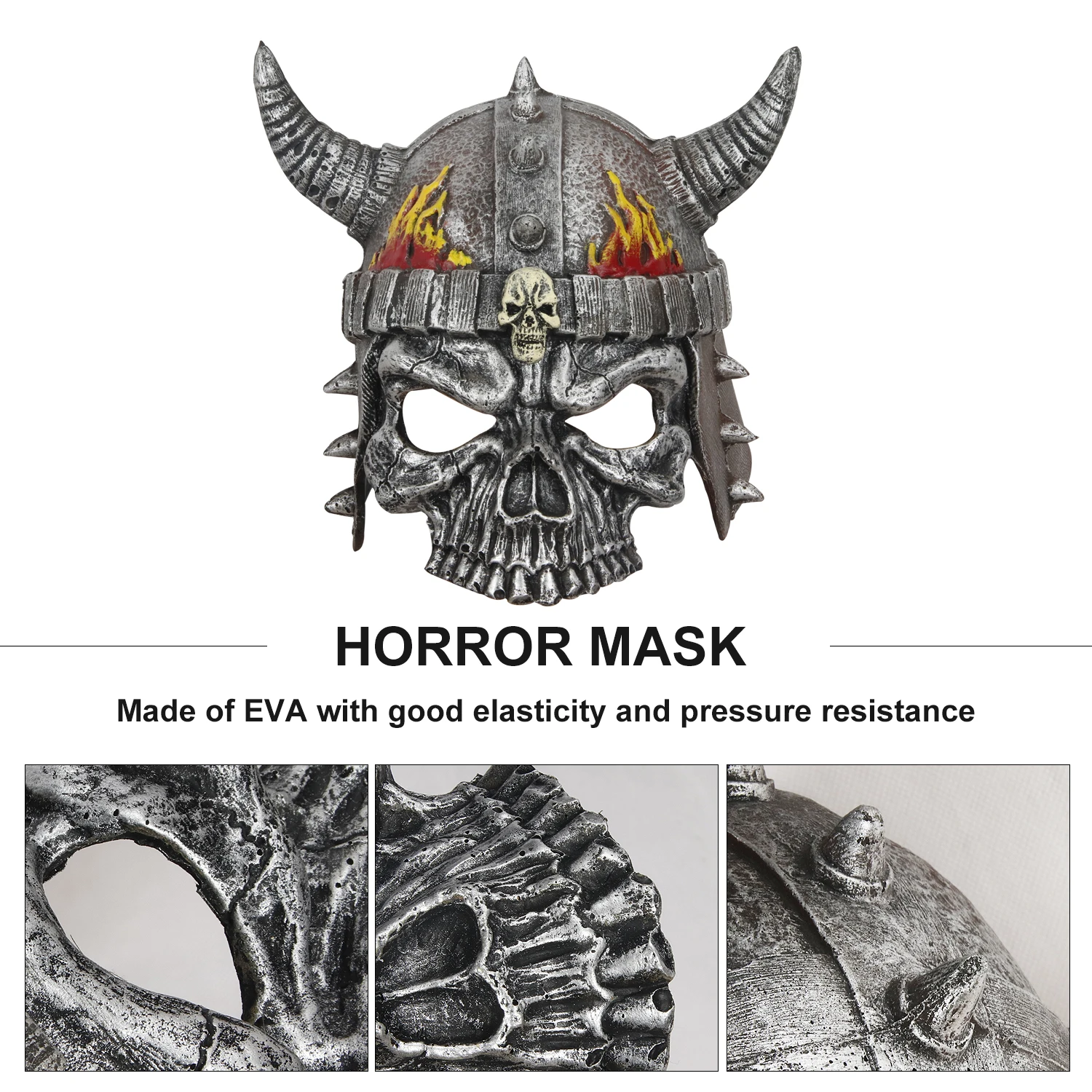 

WAYLIKE Halloween Party Costume Retro Horror Mask Eva Skull King Headdress Retro Horror Carnival Cosplay Mask