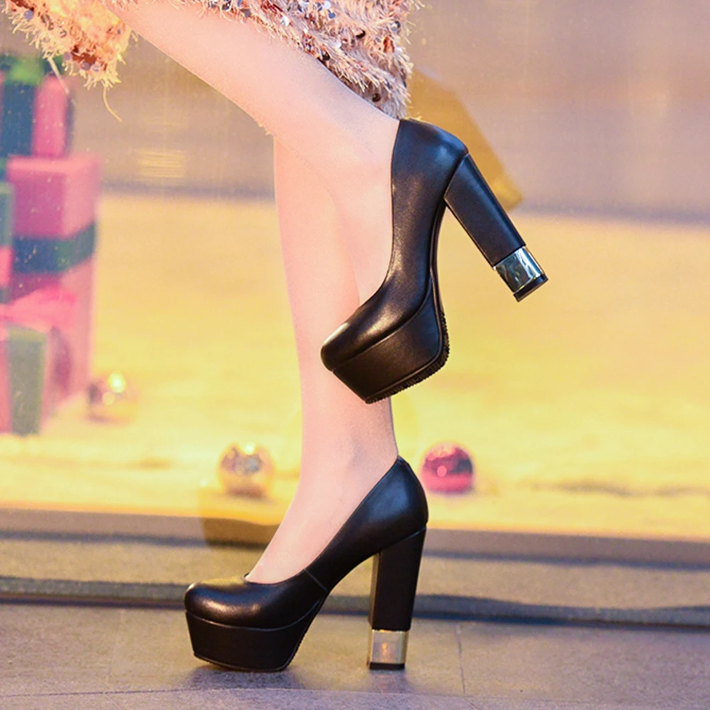 

women's High Heels Brand Design On Sale Shoes Woman Platform Round Toe slip-on Ultra High Heels Shallow Sexy Party Ladies
