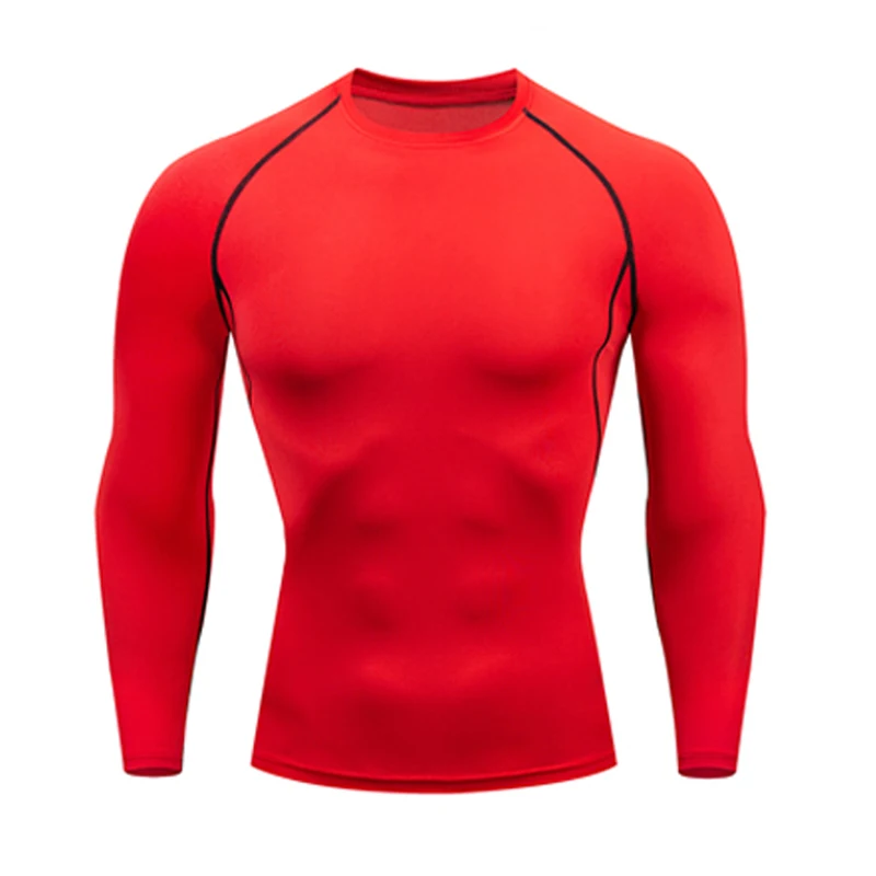 T-Shirt Aismz новые зимние мужские комплекты термобелья эластичные компрессионные кальсоны для мужчин Polartec дышащие термо спортивные костюмы - Цвет: T-Shirt