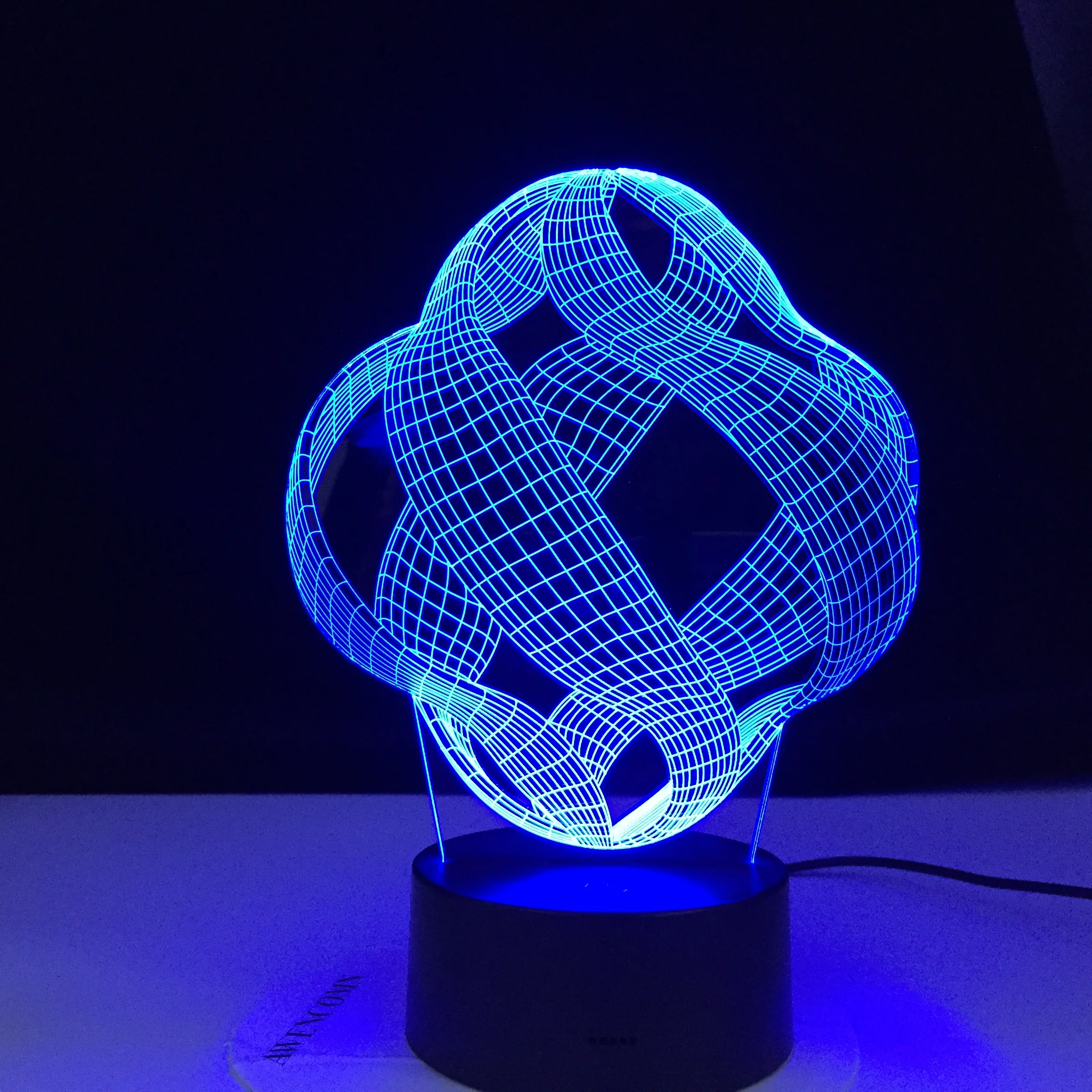 Абстрактная 3D лампа светодиодный 7 цветов украшение для зрения сенсорная