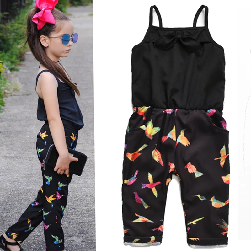 

Модная детская одежда 2018, комбинезон без рукавов, брюки, комбинезон, брюки, наряды, летняя одежда для маленьких девочек