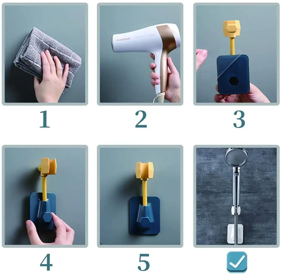 Регулируемый прочный клейкий держатель для душевой лейки гибкая Вакуумная