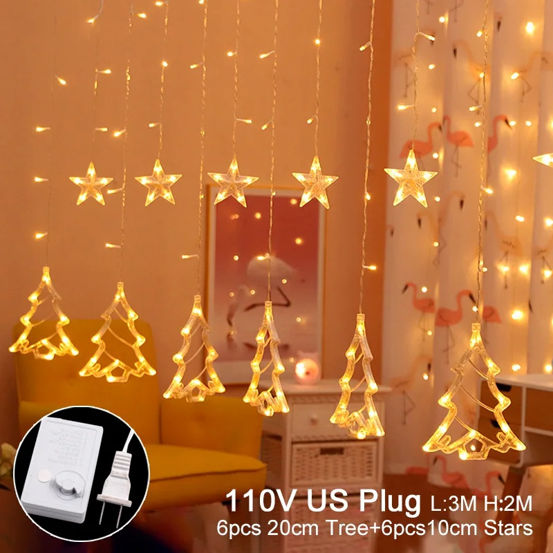 US Plug 110V QIFU подвески для рождественской елки, рождественские украшения для дома, рождественские, рождественские украшения, рождественские подарки, Декор, счастливый год - Цвет: US Plug 110V
