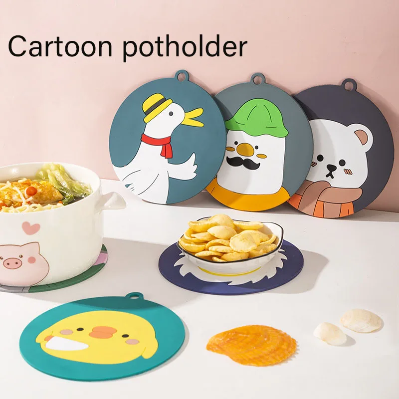 

1pcs Cute Multifunctional Heat Resistant Silicone Mat Cup Coasters Non-slip Pot Holder Table Placemat Kitchen Accessories Tool