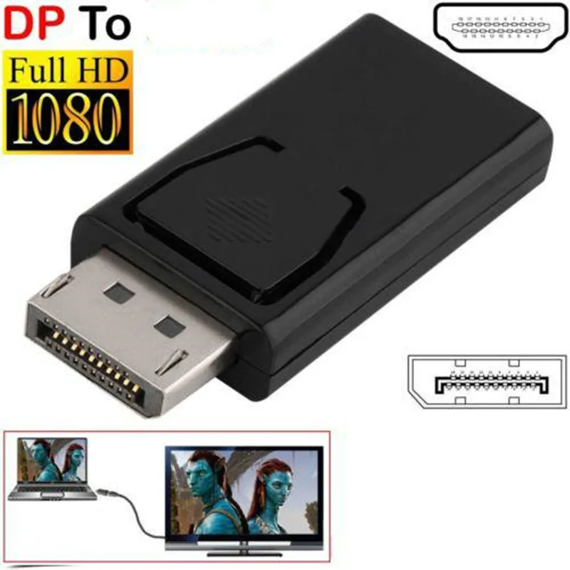 Переходник DP HDMI совместимый с портом дисплея Max 4K/1080P переходник гнездовой черный