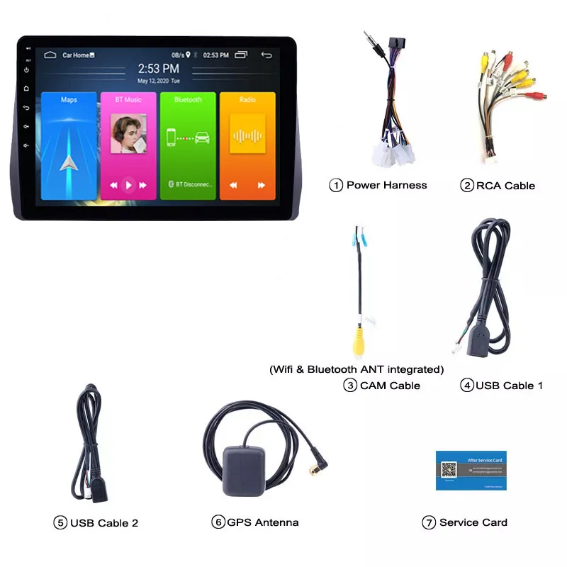 

Wanqi Android 10" 9 inch 2 DIN Car Radio GPS for Toyota WISH 2009 2010 2011 2012 Multimedia Video Stereo Player wifi Bluetooth