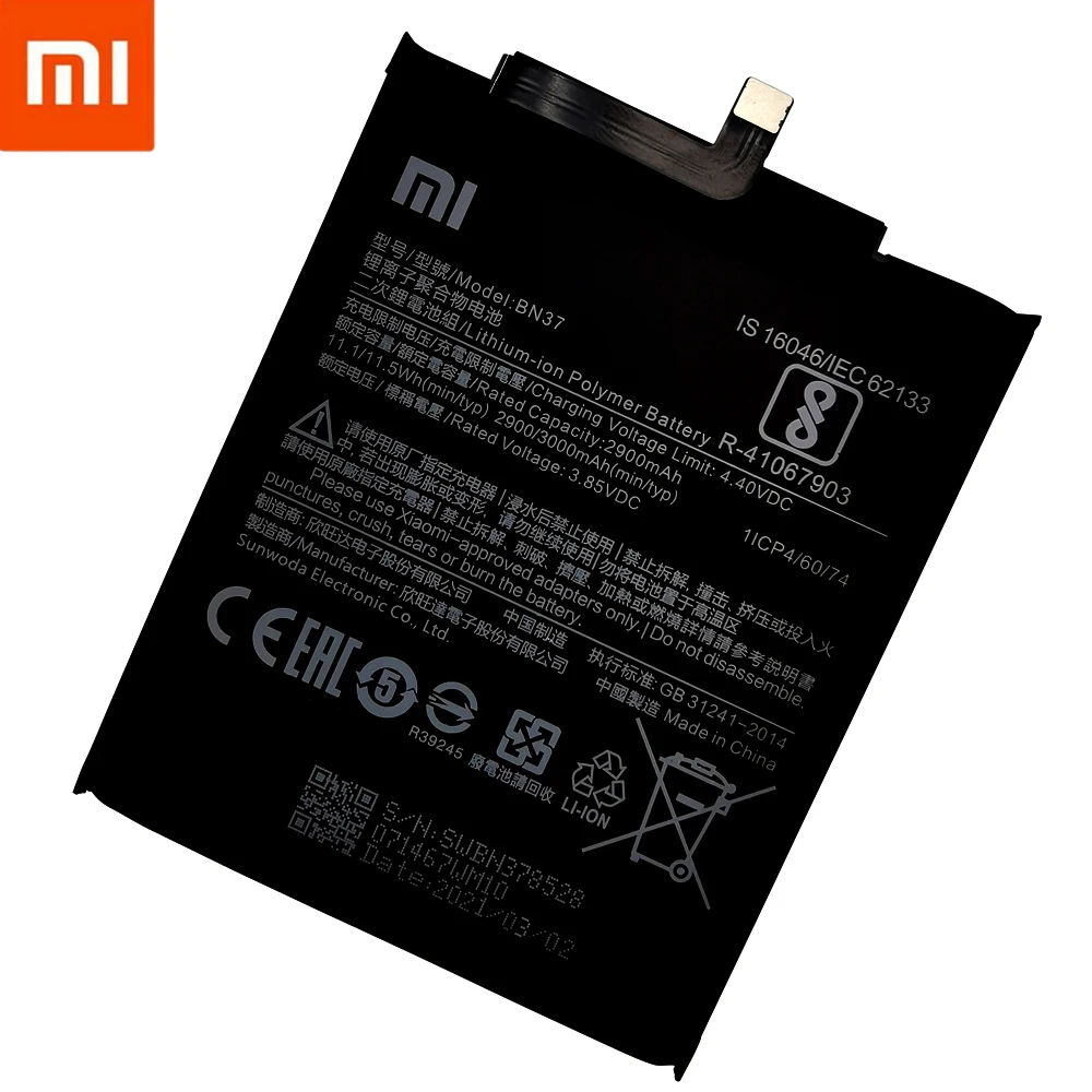 Xiao Mi оригинальная запасная батарея для Xiaomi Redmi6 Redmi 6 6A Redrice BN37 натуральная телефона