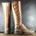 Средневековый армированный Ретро воин косплей мужской солдат Рыцари ботинки защитные длинные ботинки чехол для ног