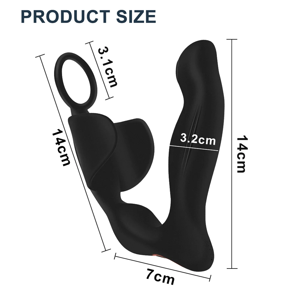 Мужской Вибратор для массажа простаты Анальная пробка Силиконовый