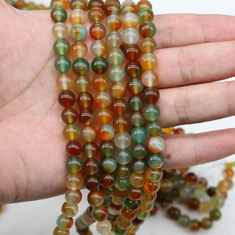 

1strand/lot Natural Stone Peacock Agates Bead Round Gem Loose Spacer Beads For Jewelry Making Findings DIY Bracelet Wholesale