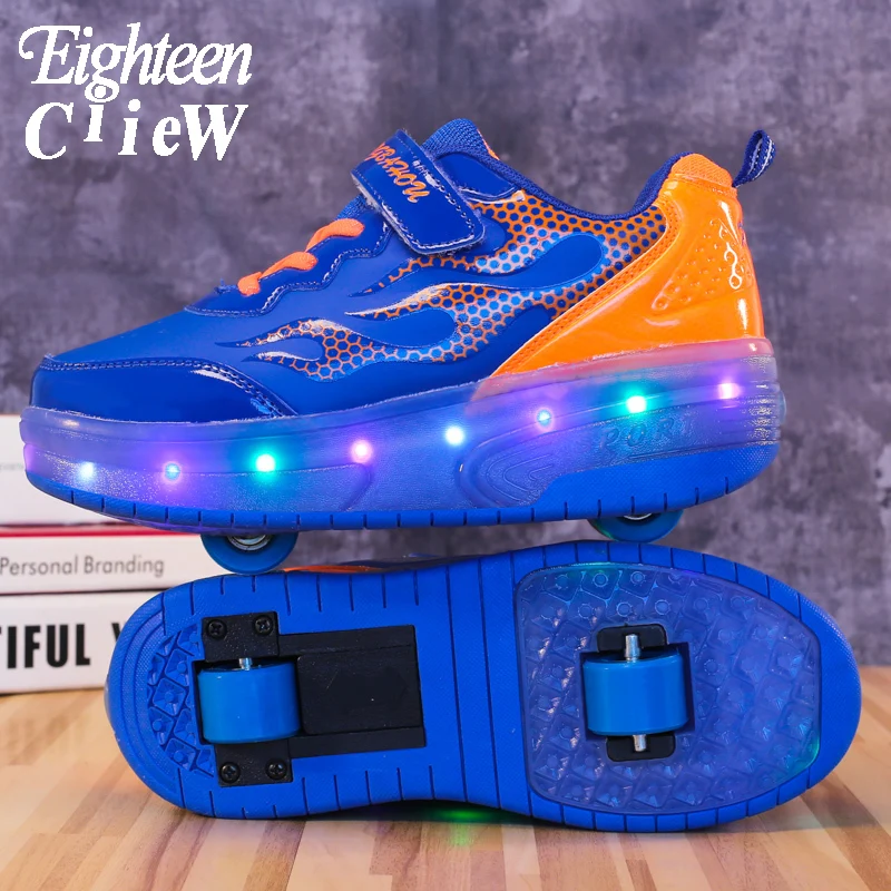 

Детские светящиеся кроссовки на колесиках, обувь с светильник кой, размеры 28-40