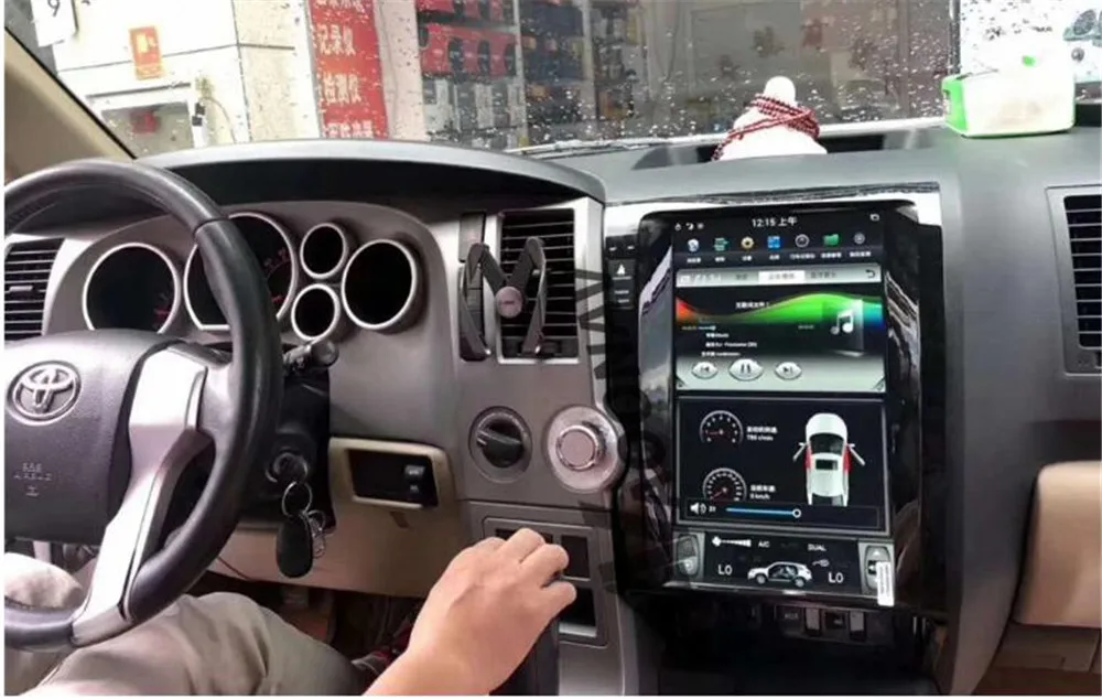 Автомобильное радио 2 Din Android Тесла стиль GPS для TOYOTA Tundra 2007-2011 Sequoia 2007-2018