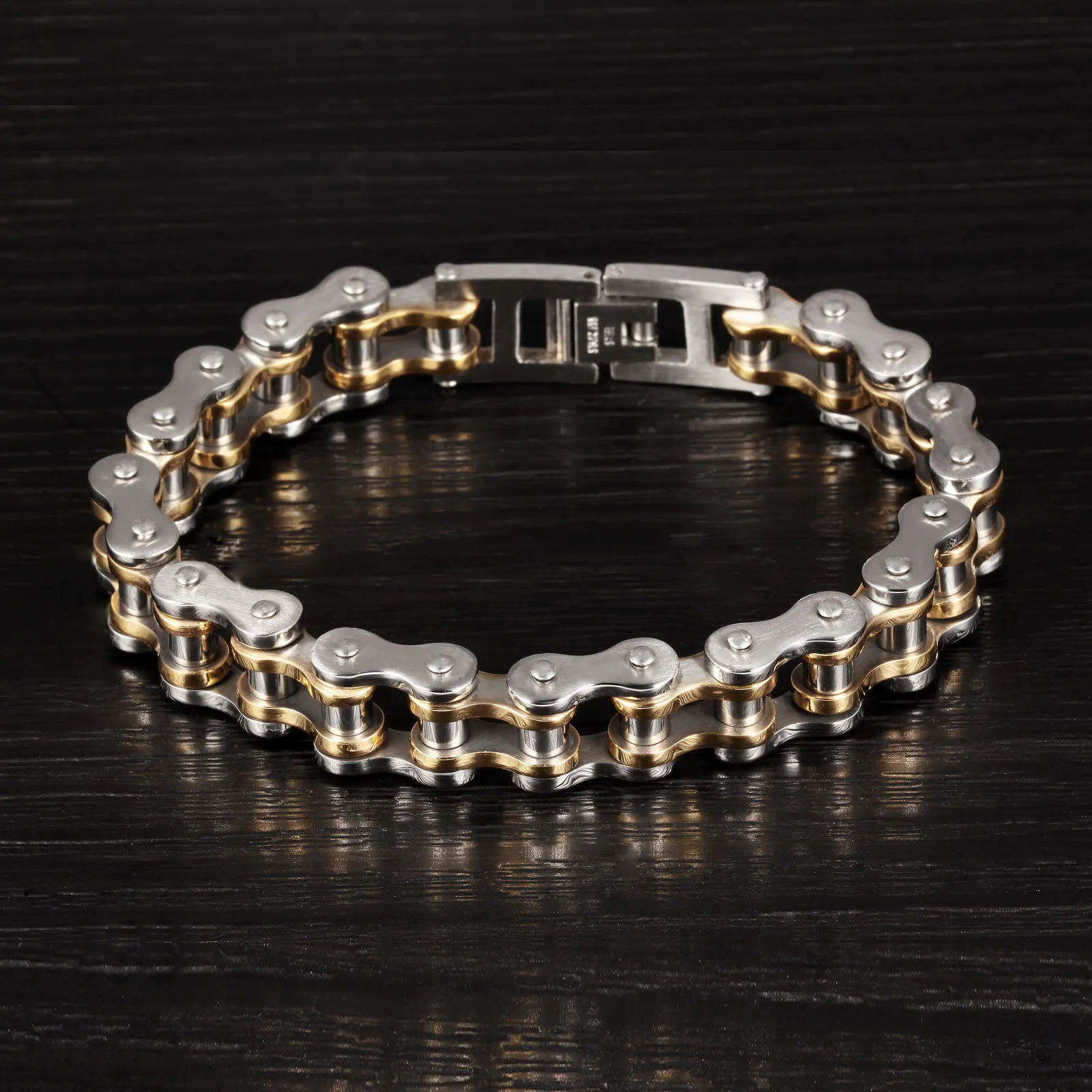 

215mm New Products Korean Jewelry Direct Sales Titanium Steel Men's Bracelet Personalized Motorcycle Chain