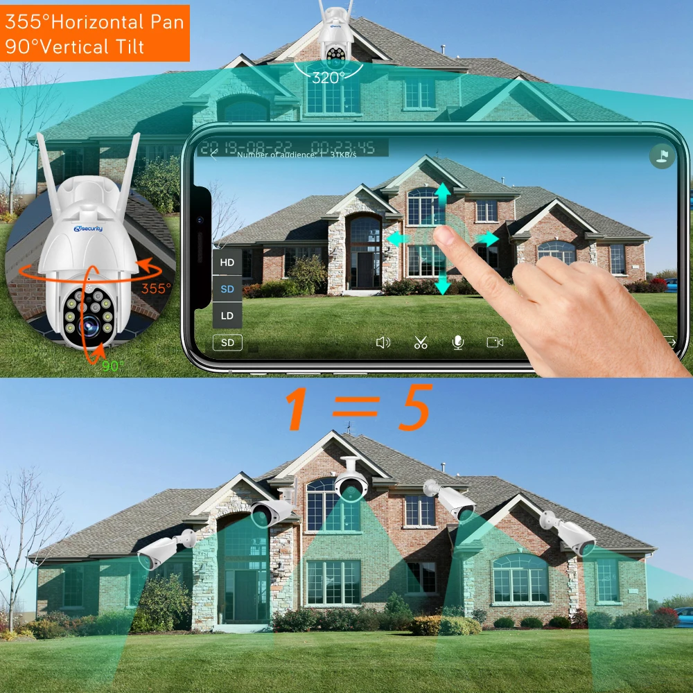 Наружная скоростная купольная IP-камера Yoosee беспроводная камера видеонаблюдения