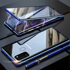 Магнитный металлический чехол для Samsung Galaxy S20 FE S8 S9 S10 A51 A71 A50 A70 A50s A10 A30 A31 M31, двухстороннее стекло, 360