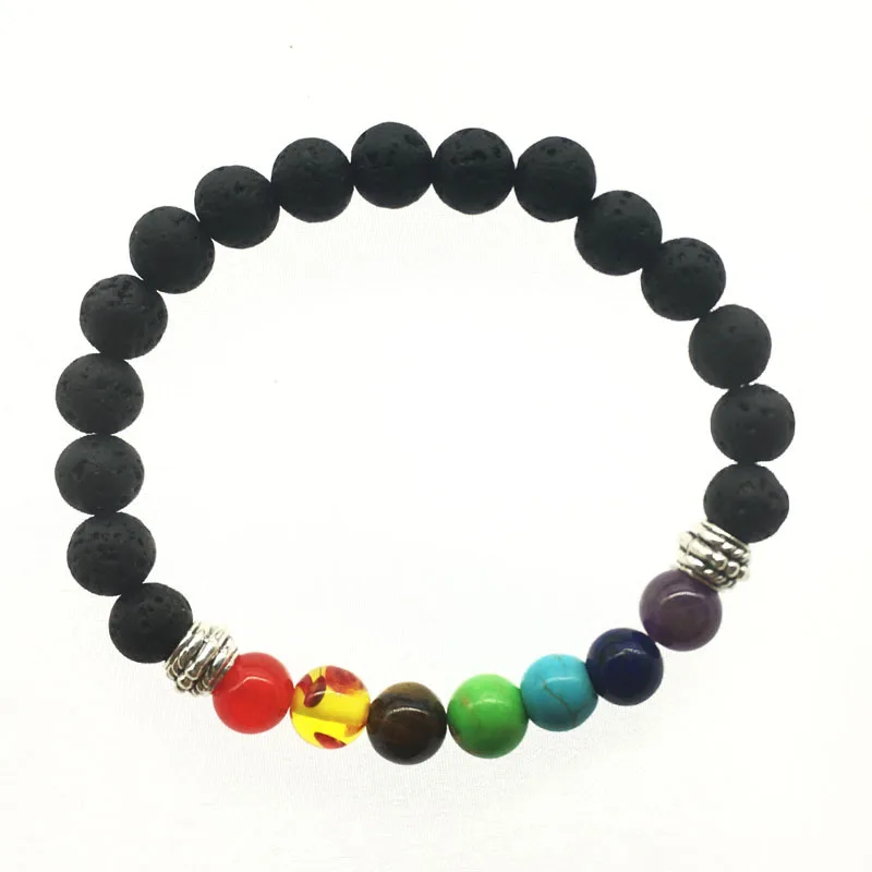 Классический браслет из бисера чакра браслеты мужские черные лавы бусины с