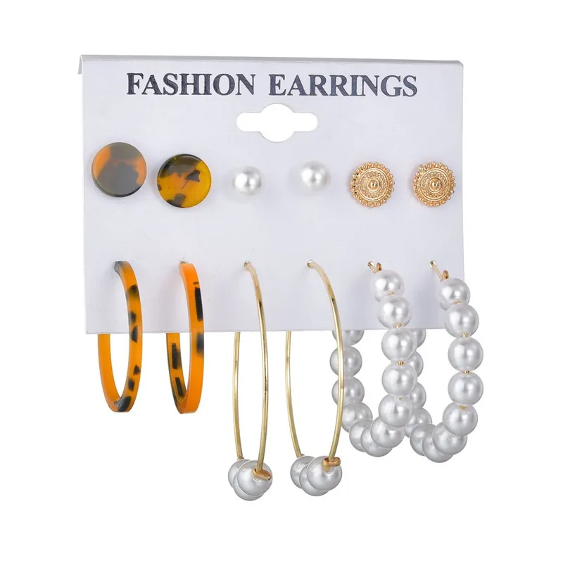 Новые женские акриловые геометрические серьги Modyle для женщин богемные набор