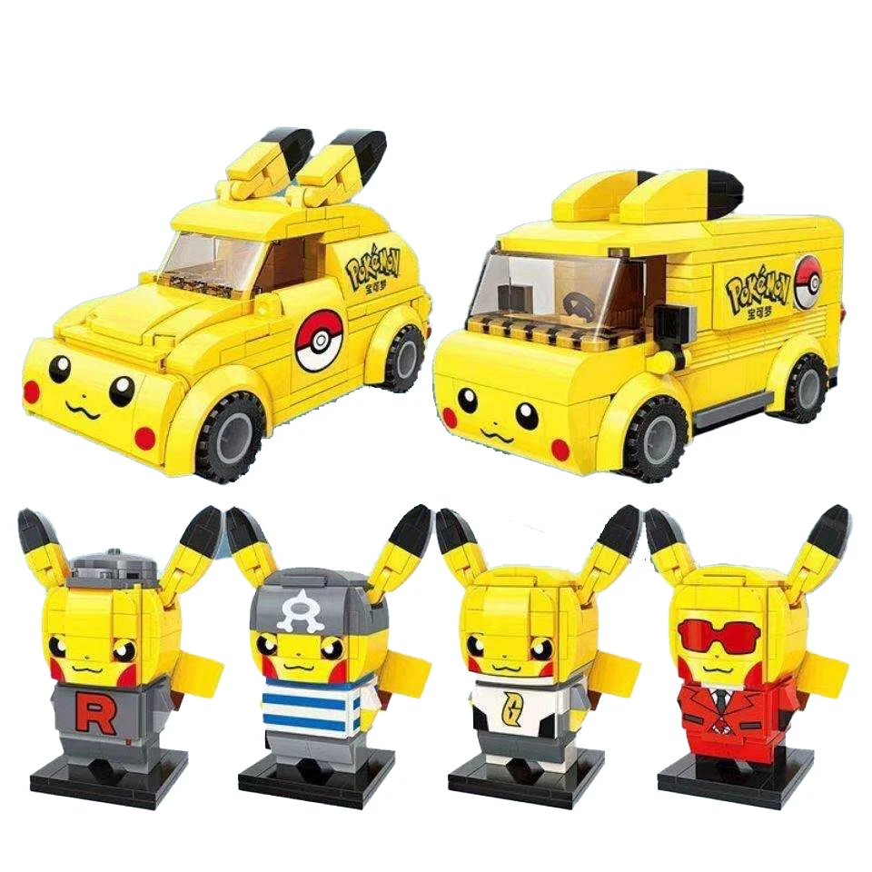 

2021 The New PokÃ©mon Bikachu PokÃ© Ball Summon Cute Car Building Blocks Pokemon Model Sets Bricks Classic For Children Toys Gift