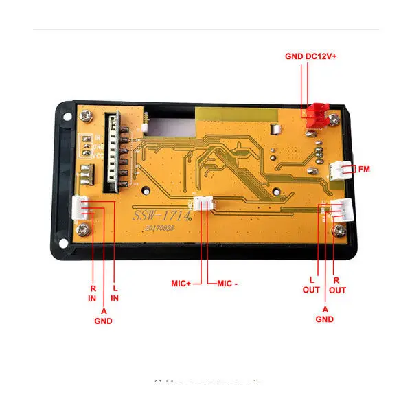 Цифровой ЖК-дисплей 12 В постоянного тока лирическое шоу Bluetooth MP3 декодер плата