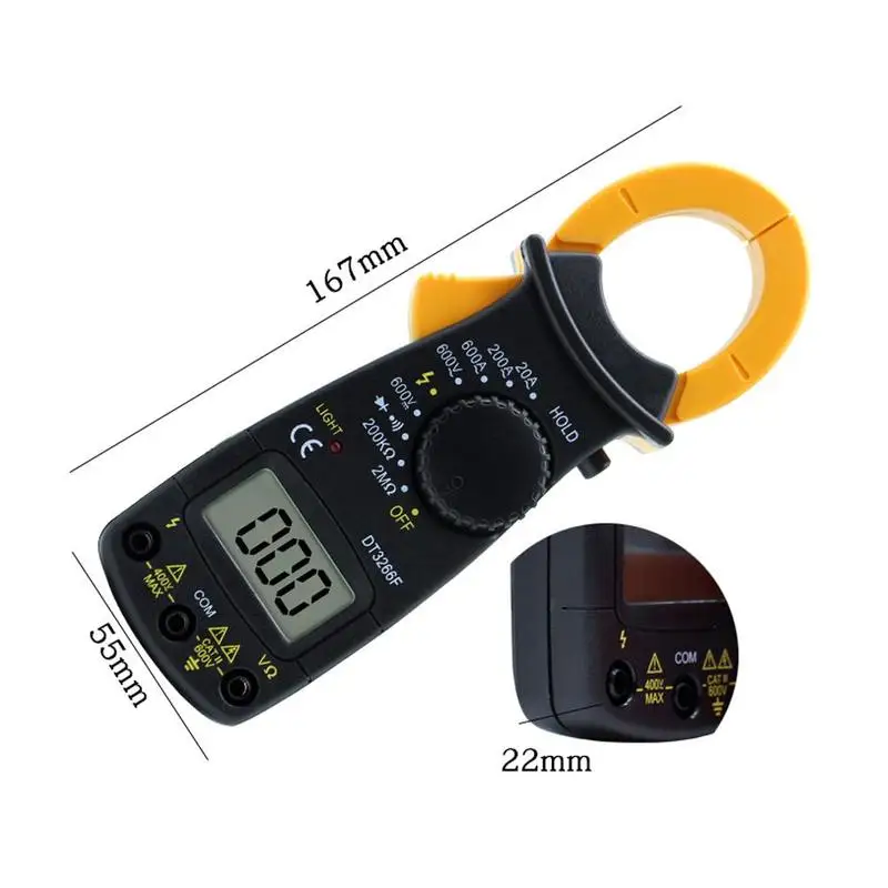 

Digital Clamp Ammeter DT3266L Clamp Multimeter DT3266F Meter Universal Buzzer Strap Digital Clamp Q8R8