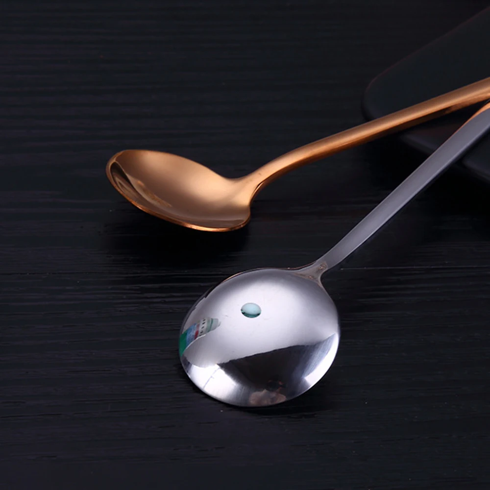 1 шт. 13 см Длина круглый Форма Нержавеющая сталь молока Кофе ложки с рисунком