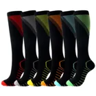 Цветные V-образные Спортивные Компрессионные чулки с рисунком, Компрессионные носки, Стрейчевые Носки с рисунком