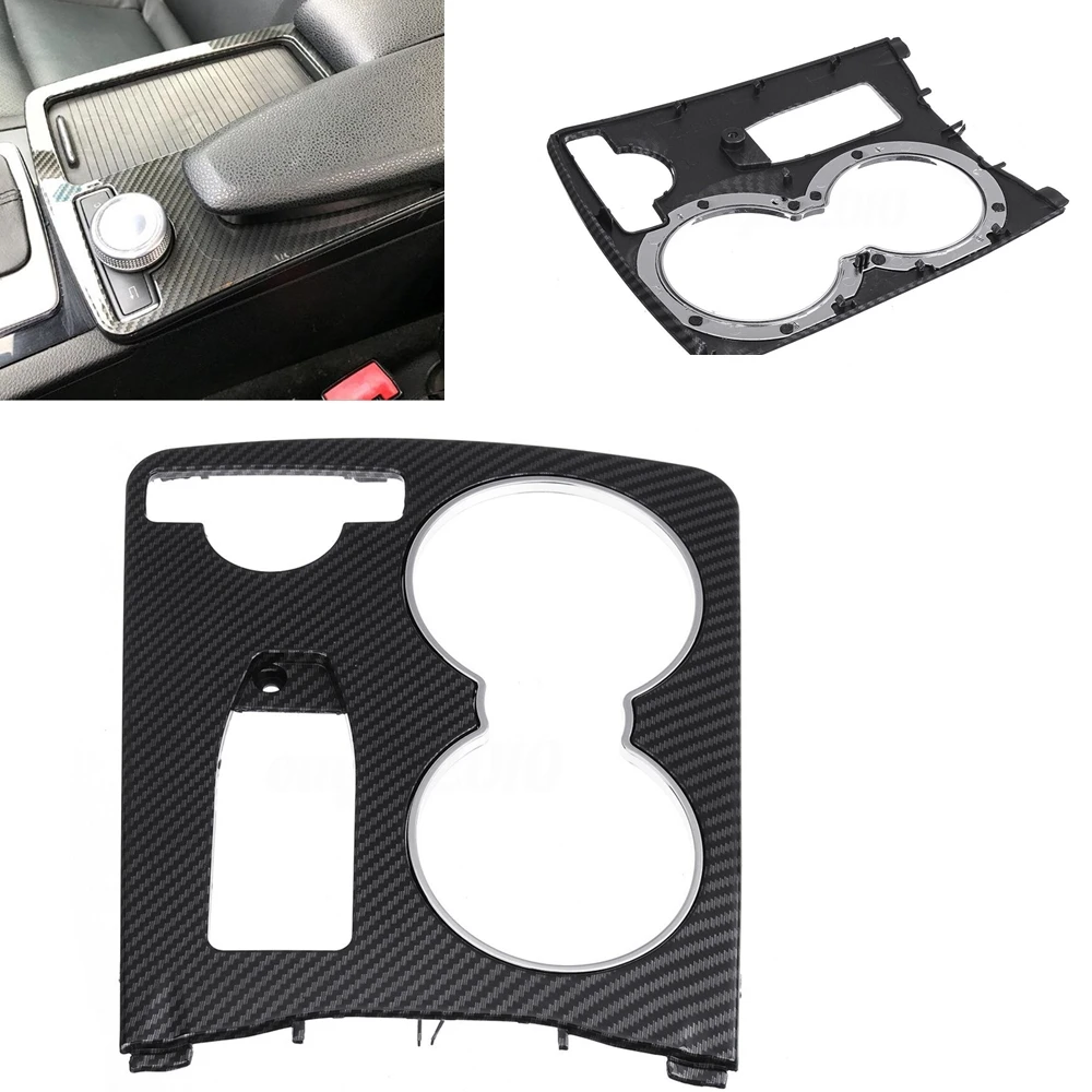 

Console Cup Holder Trim Cover For Mercedes C-Class W204 C300 Car Interior Strip Stickers Control Panel
