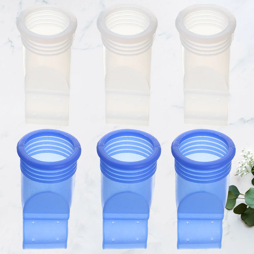 

6 шт. уплотнительное кольцо, дезодорирующее уплотнительное кольцо для канализации для туалета (синий, белый)