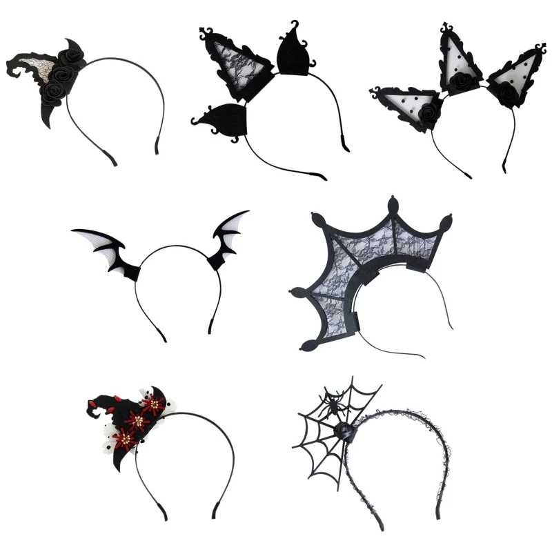 Забавная повязка на голову Хэллоуин Вилка дьявола заколка для волос крылья