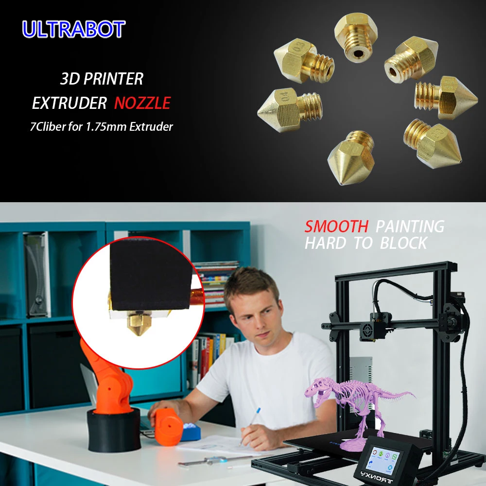 Высококачественные аксессуары для 3D-принтеров сопло 0 2 3 4 5 6 8 1 мм печатающая