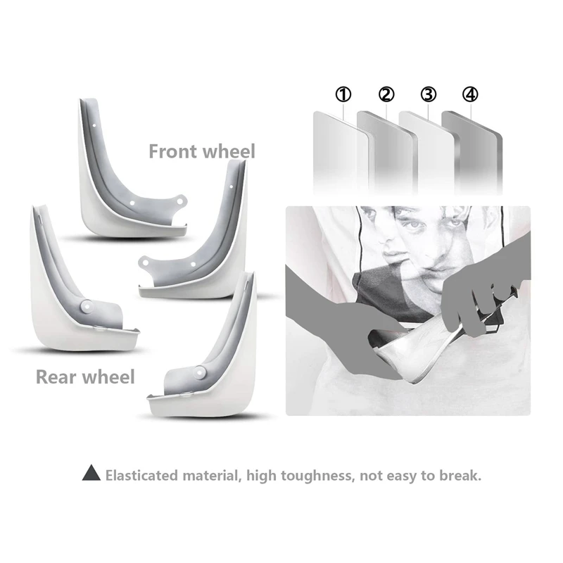1 Set Car Mud Flaps Splash Guard Fenders Mudguard for Tesla Model 3 with Fixing Screws VS998 | Автомобили и мотоциклы