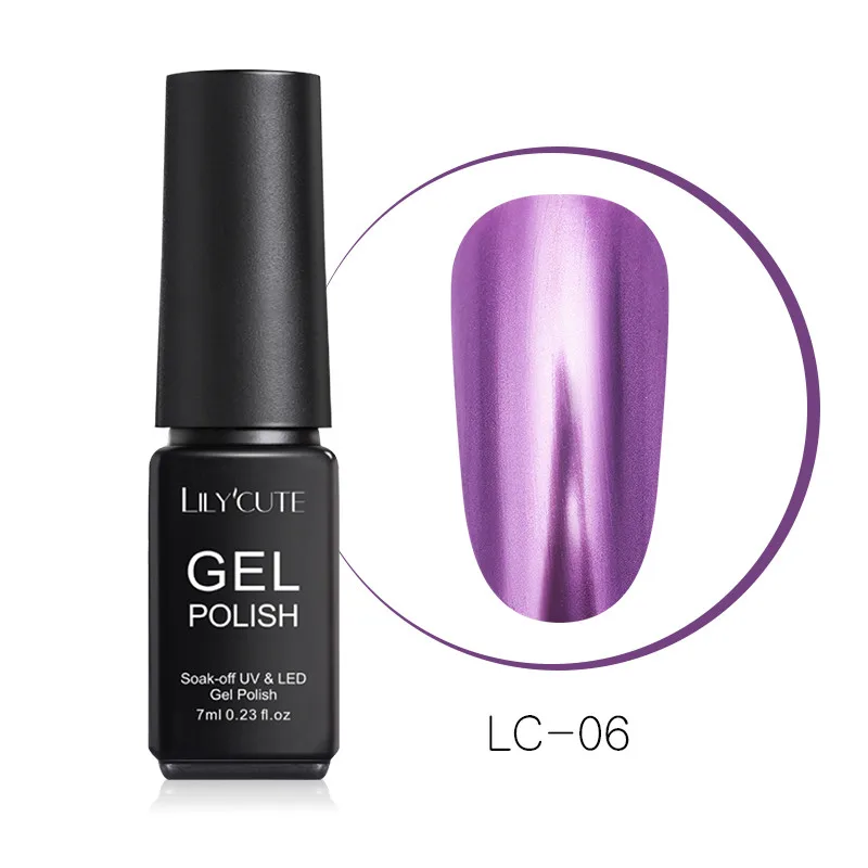 7ml 06 LILYCUTE металлический зеркальный Серебряный Гель-лак замачиваемый УФ-Гель-лак для нейл-арта лак стойкий маникюрный дизайн лак - Цвет: 7ml 06