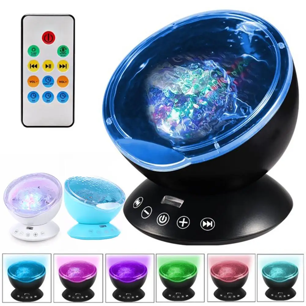 

Color LED Star Projector Night Light Starry Night Lamp Ocean Wave Projector With Music Bluetooth Speaker Remote Control For Kid