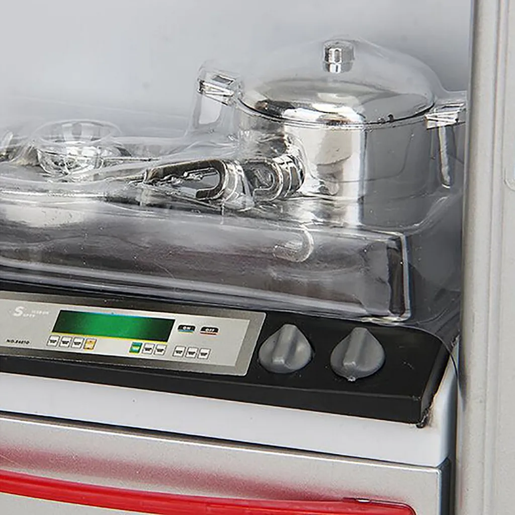 

New Red Mini Kitchen Pretend Play Cooking Set Cabinet Stove Girls Toy Gift Complete kitchen unit