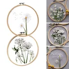 Китайский Стиль прозрачный нить для вышивания из Материал растений с цветочным узором и с вышивкой крестиком, набор для шитья для начинающих