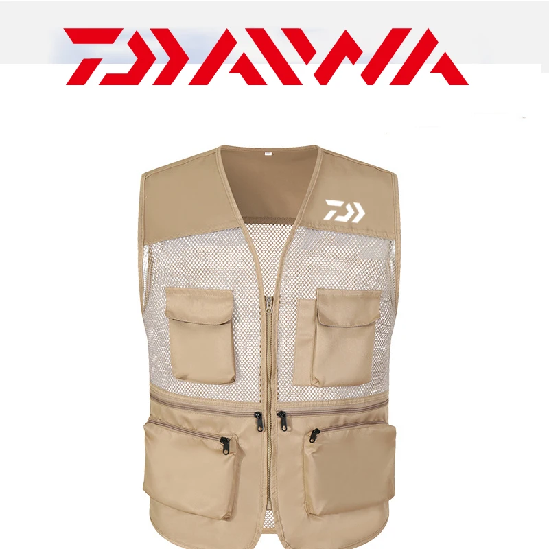 

Daiwa Vest Fishing Multi-pocket Vest Men Fishing Vest Photography Outdoor Climbing Breathable Mesh Photography Vest Customizable