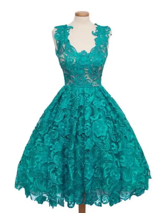 Vestido De Novia Robe de Mariage Короткие свадебные платья длиной до середины икры милые свадебные платья с поясами кружевные свадебные платья - Цвет: turquoise