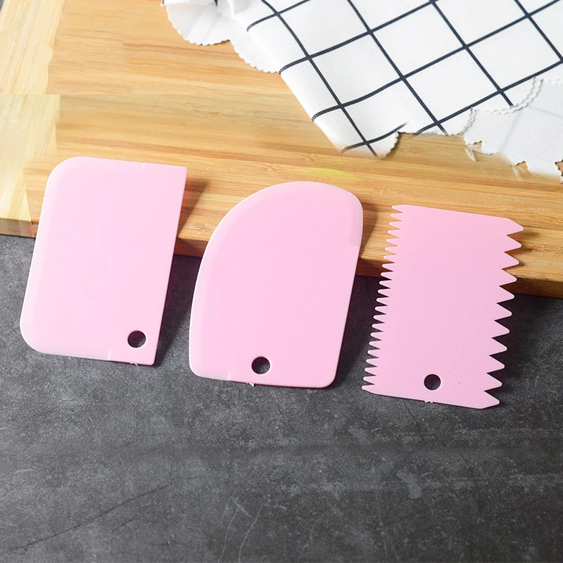 

Dough Scraper Cake Cutter Cream Cake Spatulas Plastic Scraper Blade Batter 3PCS Butter Baking Tools Home Baking Kitchen Gadgets
