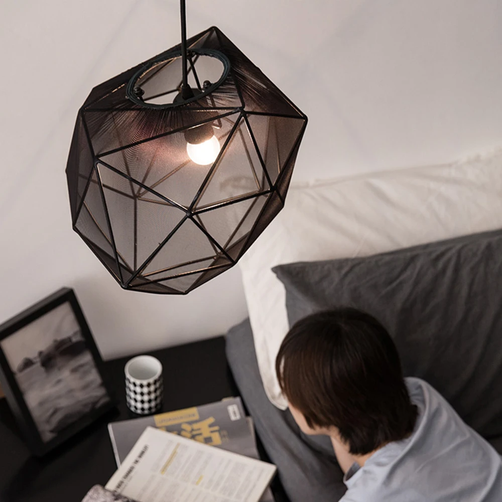 Beste Doek Geometrie Opknoping Lampen Minimalistische Hanglampen Zwart En Wit Persoonlijkheid Restaurant Bar Terras Cafe Decoratieve
