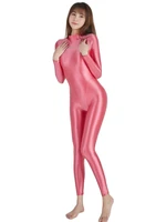 drozeno solid color one piece long sleeve smooth pants tights sexy polyamide gloss swimming top