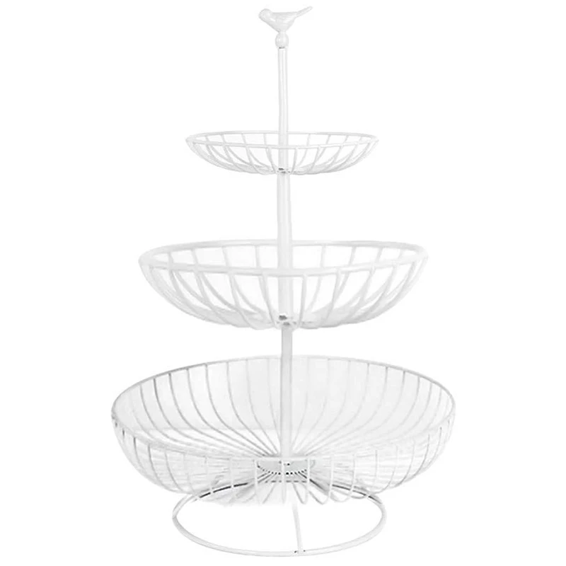 Домашняя 3 слойная столешница для фруктов металлическая корзина черный Ретро