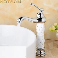hotaan basin faucet water taps brass bathroom sink faucet solid white cold and hot water single handle water sink tap mixer