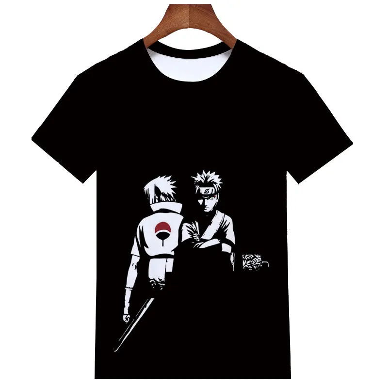 Аниме ниндзя анимация Шаринган с коротким рукавом Облако Косплей Круглый вырез