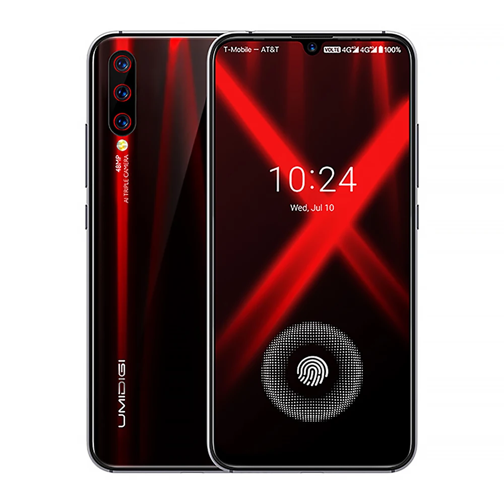Черный UMIDIGI X In-screen Fingerprint 6,35 AMOLED 48MP Тройная задняя камера 128 Гб телефон nfc Android 9,0 4G смартфон разблокированный сотовый - Цвет: Черный